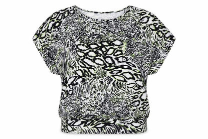 Envy Womens Green Animal Print  Basic Blouse Size 12
