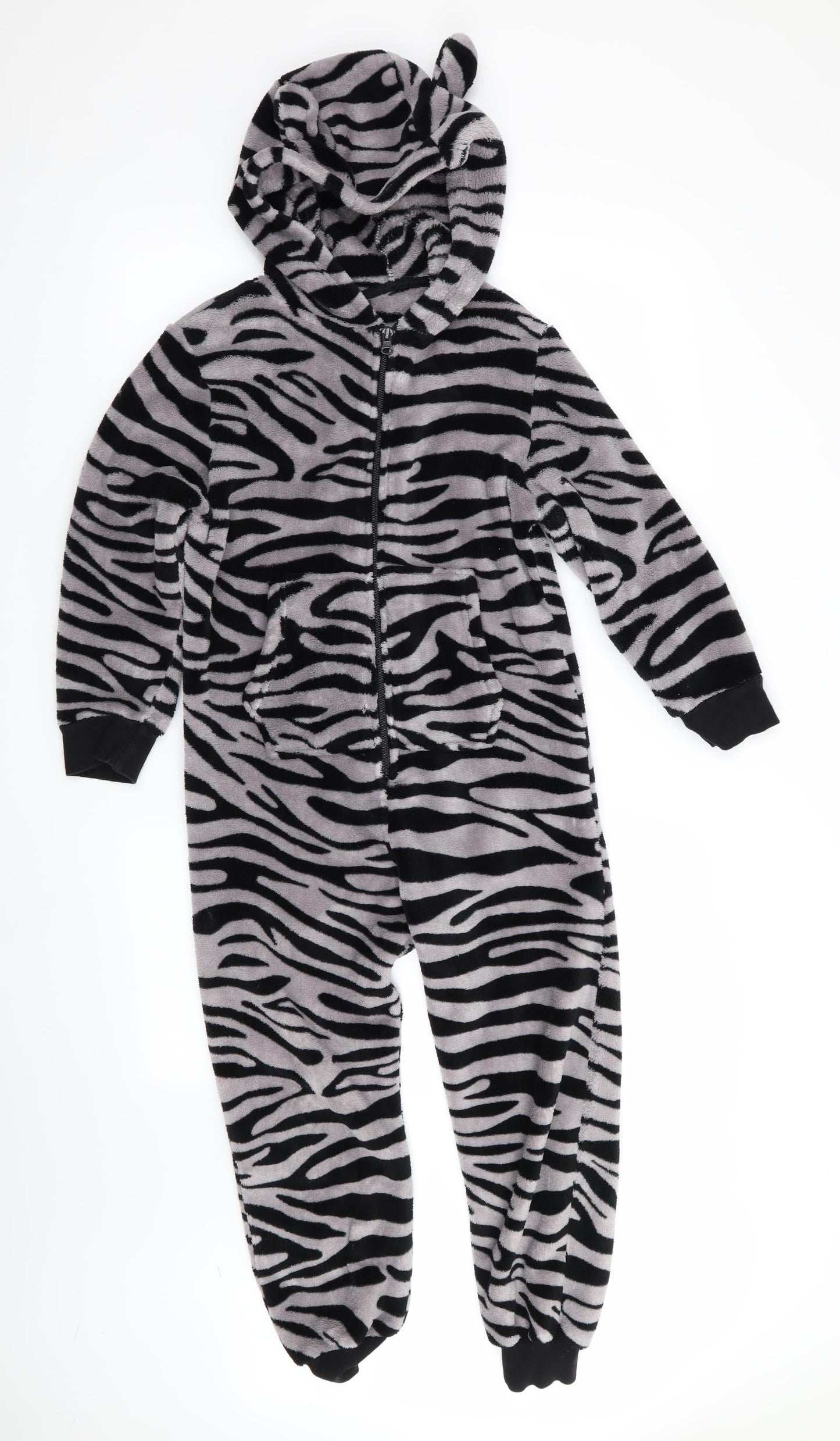NEXT Girls Black Animal Print   One Piece   - Zebra Print