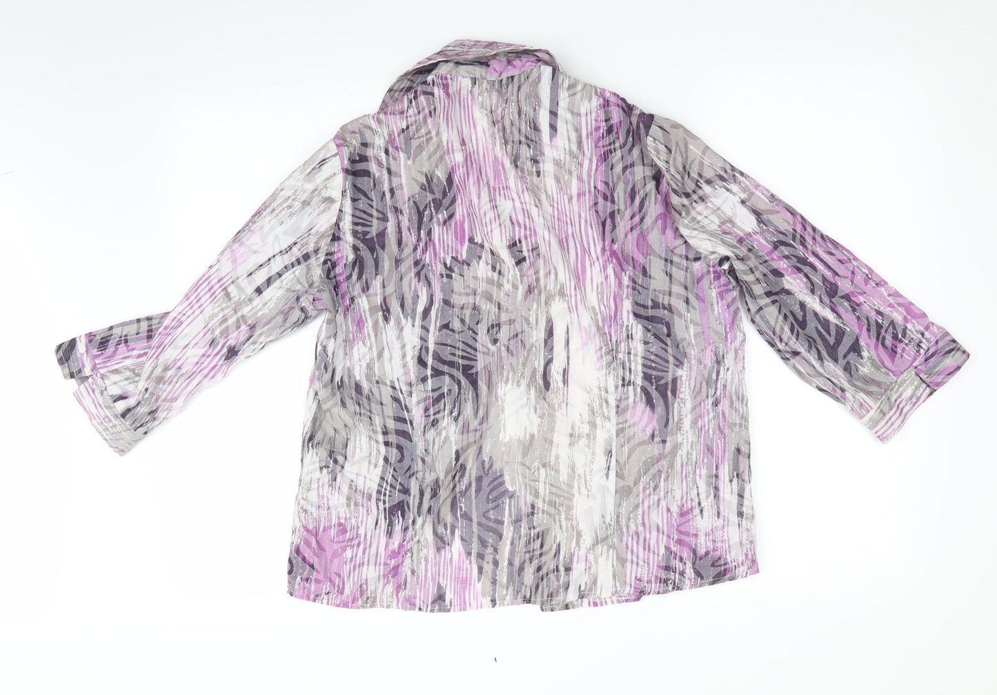 Ellie Louise Womens Purple Animal Print  Basic Blouse Size 12