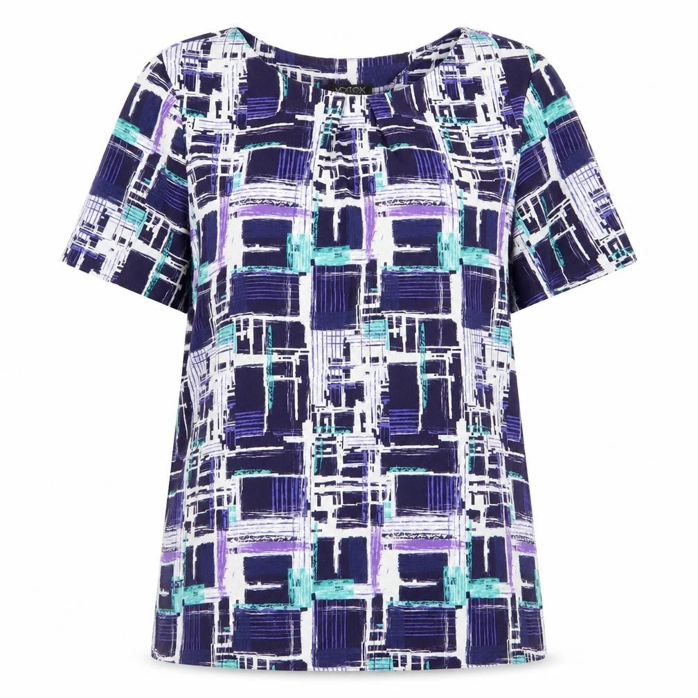 Vortex Womens Purple Check  Basic Blouse Size 14
