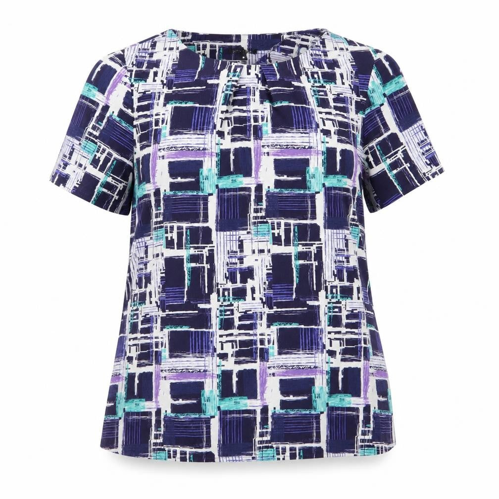 Vortex Womens Purple Check  Basic Blouse Size 14
