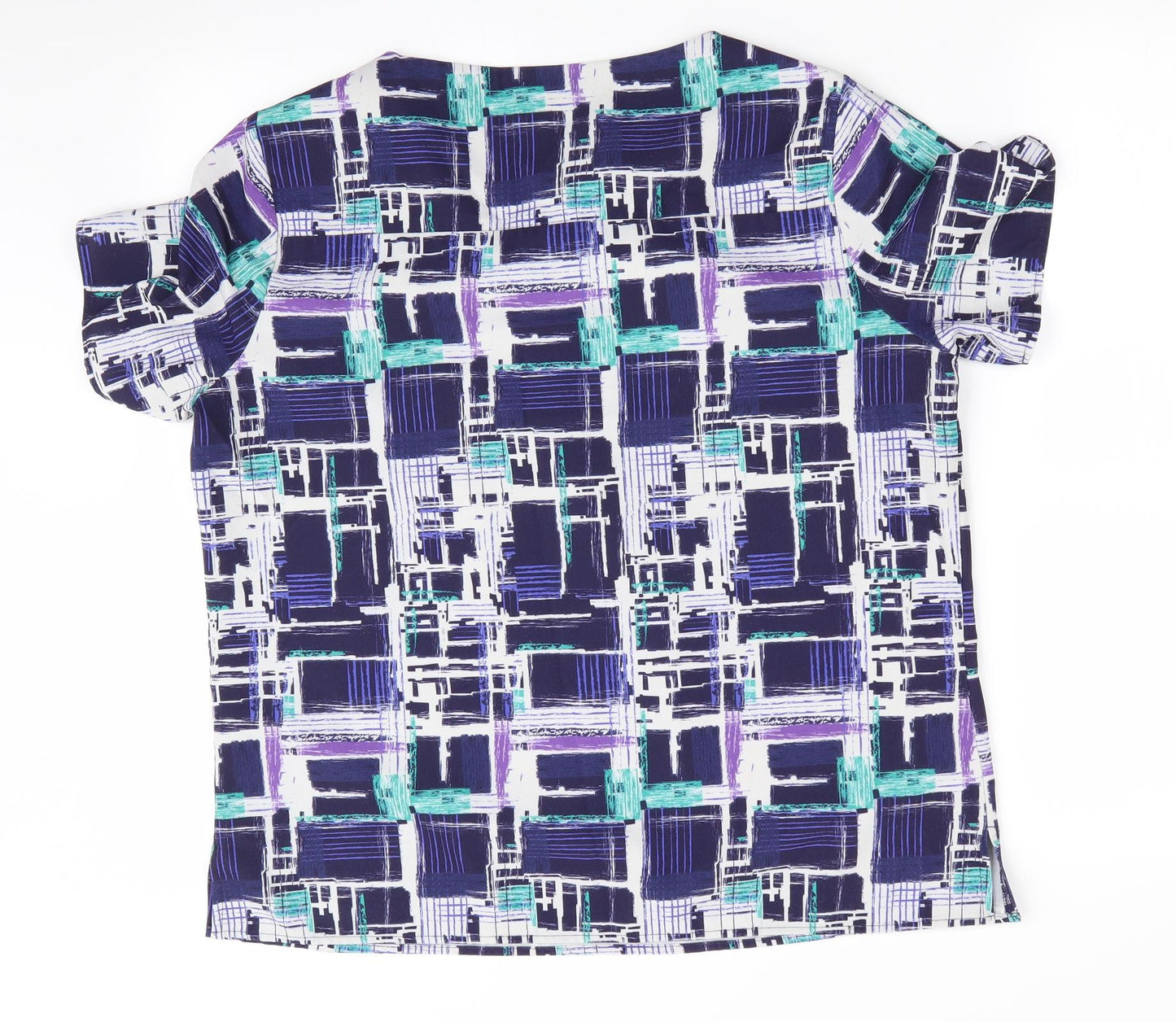 Vortex Womens Purple Check  Basic Blouse Size 14