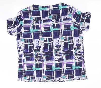 Vortex Womens Purple Check  Basic Blouse Size 14