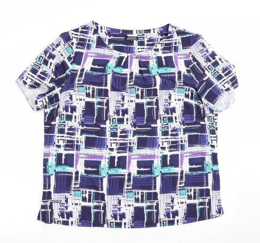 Vortex Womens Blue Check  Basic Blouse Size 14