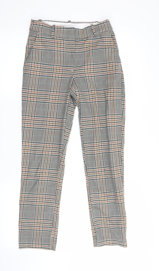 H&M Womens Green Check  Cropped Trousers  L27 in