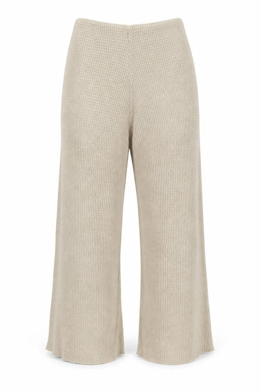 Preworn Womens Beige  Knit Trousers  Size 16 L24 in