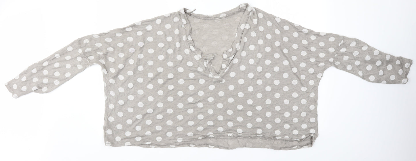 Preworn Womens Multicoloured Polka Dot  Cropped T-Shirt Size XL