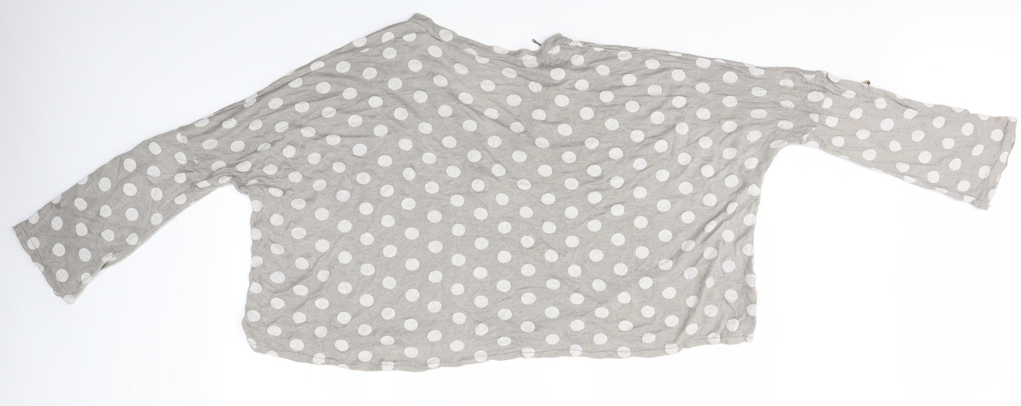 Preworn Womens Multicoloured Polka Dot  Cropped T-Shirt Size XL