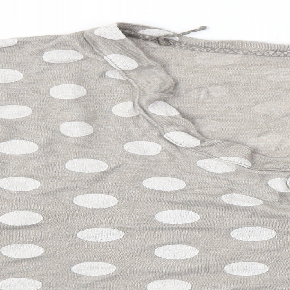 Preworn Womens Multicoloured Polka Dot  Cropped T-Shirt Size XL