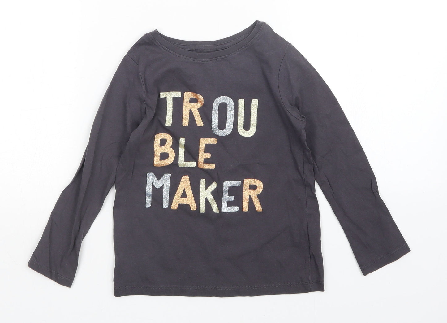 NEXT Girls Grey   Basic T-Shirt Size 5 Years
