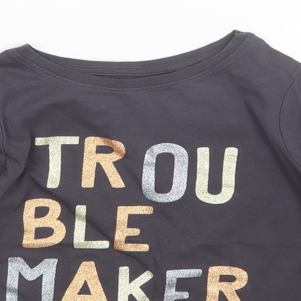 NEXT Girls Grey   Basic T-Shirt Size 5 Years