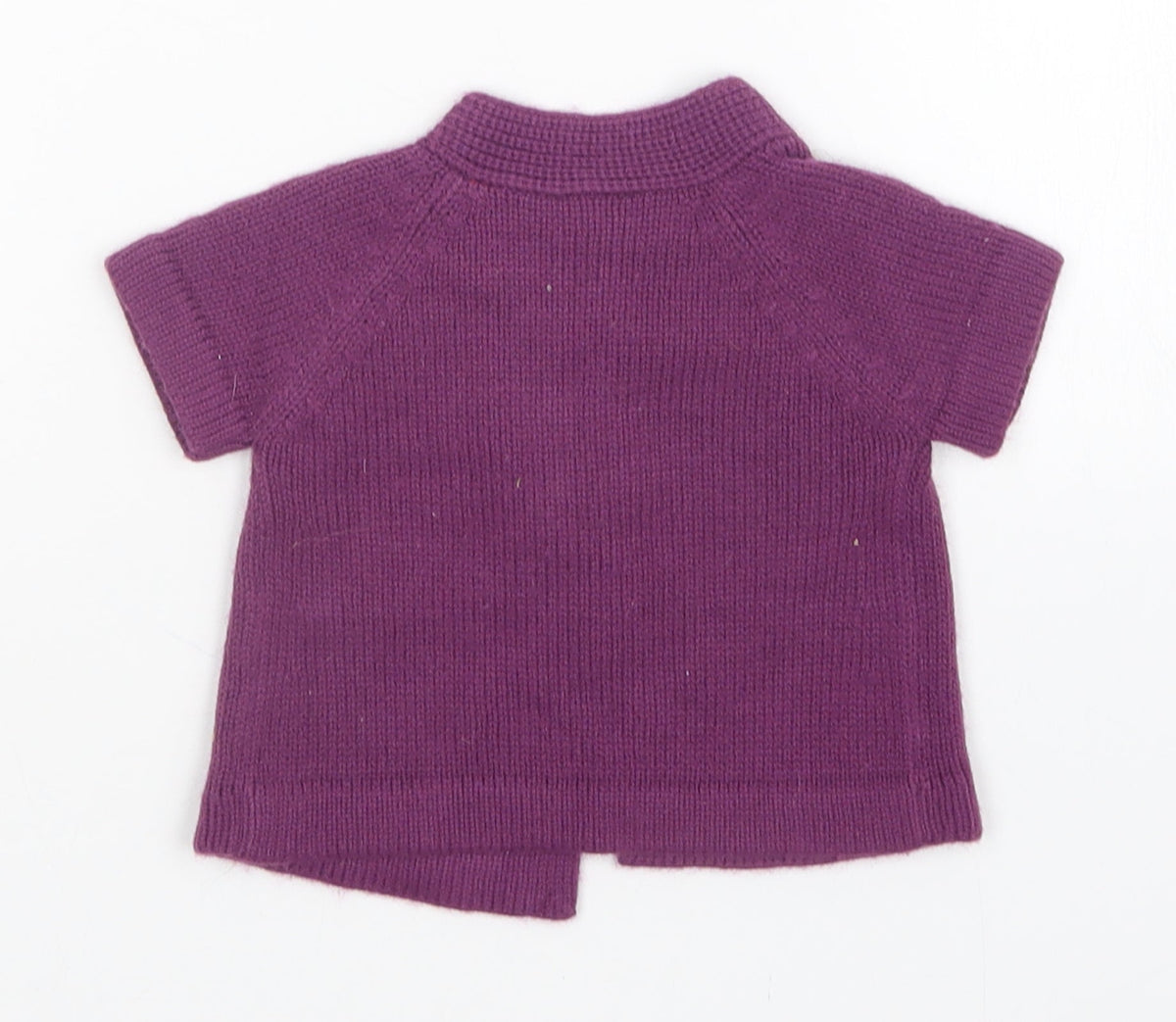 Back view of Cherokee girls’ purple cardigan jumper, size 0-3, months