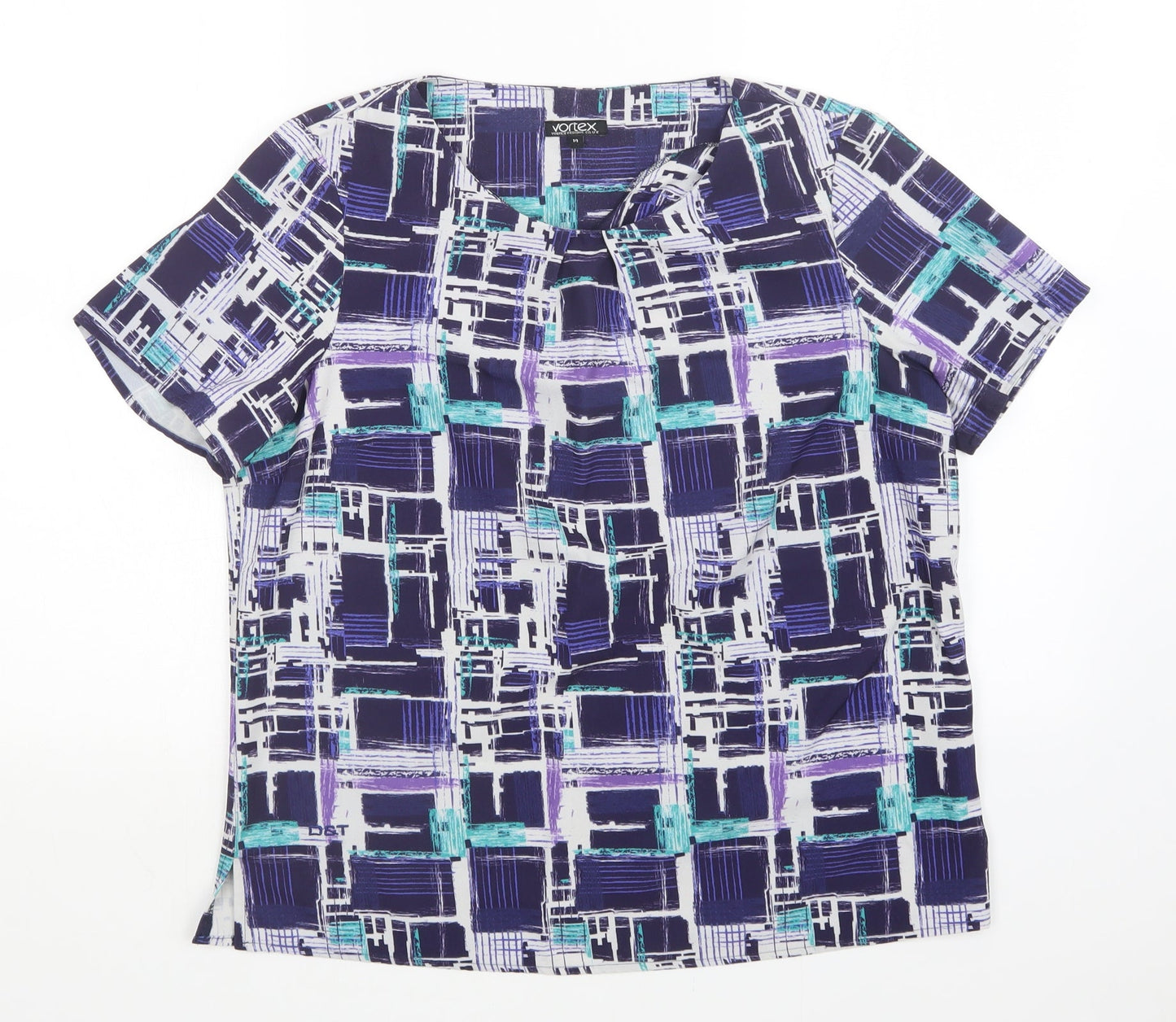 Vortex Womens Multicoloured Geometric  Basic Blouse Size 14