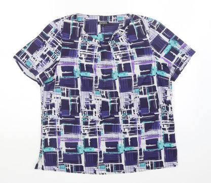 Vortex Womens Multicoloured Geometric  Basic Blouse Size 14
