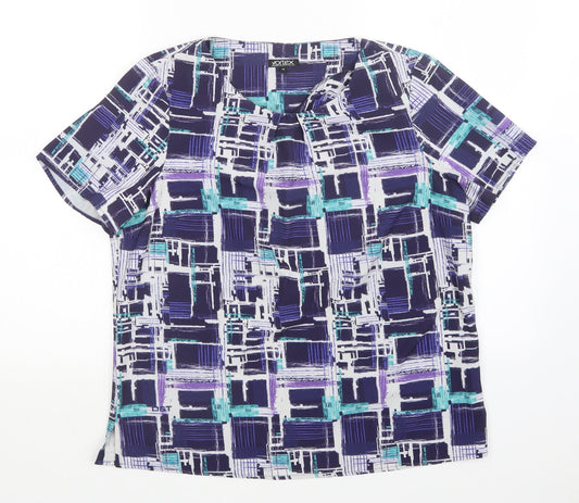 Vortex Womens Multicoloured Geometric  Basic Blouse Size 14