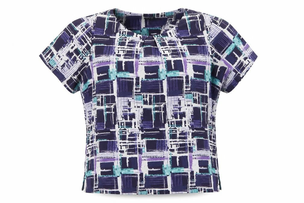 Vortex Womens Multicoloured Geometric  Basic Blouse Size 14