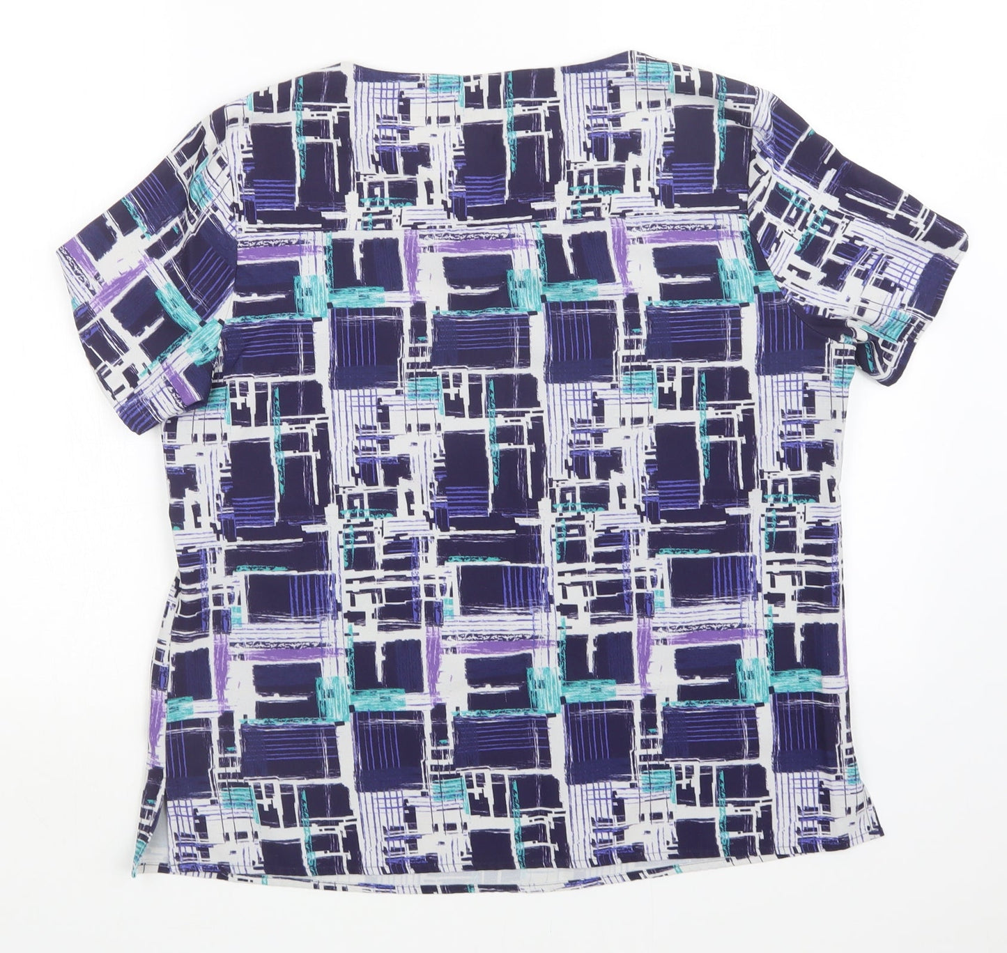Vortex Womens Multicoloured Geometric  Basic Blouse Size 14