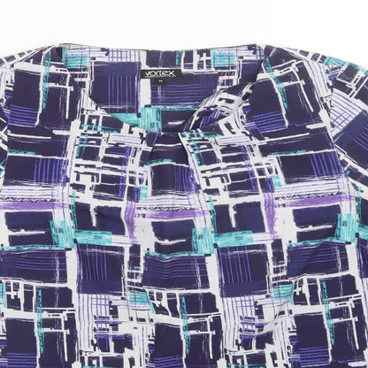 Vortex Womens Multicoloured Geometric  Basic Blouse Size 14