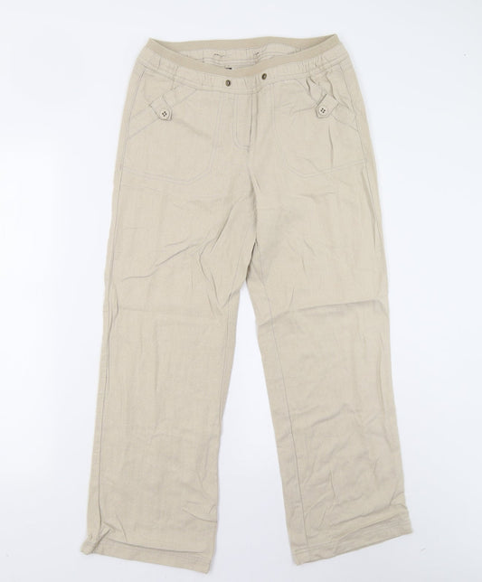 Preworn Womens Beige   Trousers  Size 12 L27 in