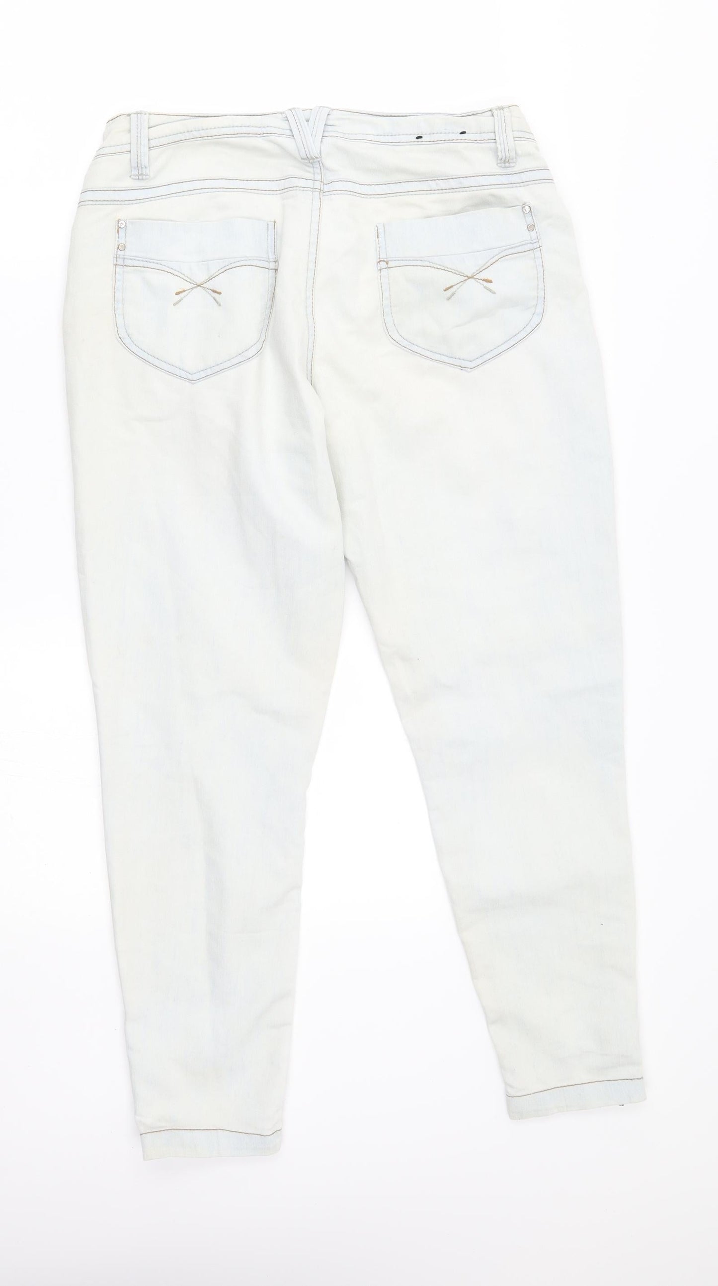 yesyes Womens White   Skinny Jeans Size 12 L26 in