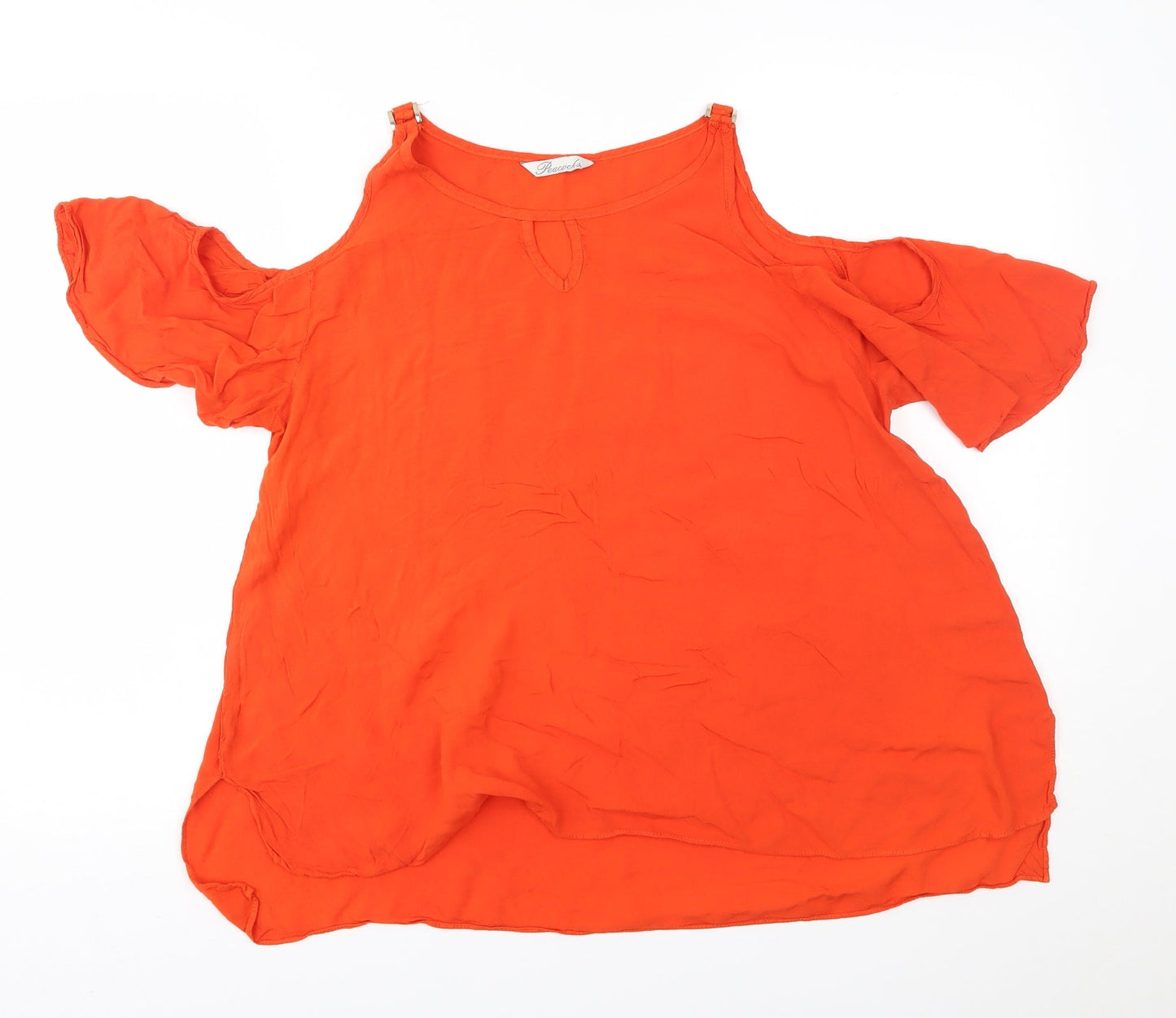 Peacocks Womens Orange   Basic Blouse Size 14  - open shoulders