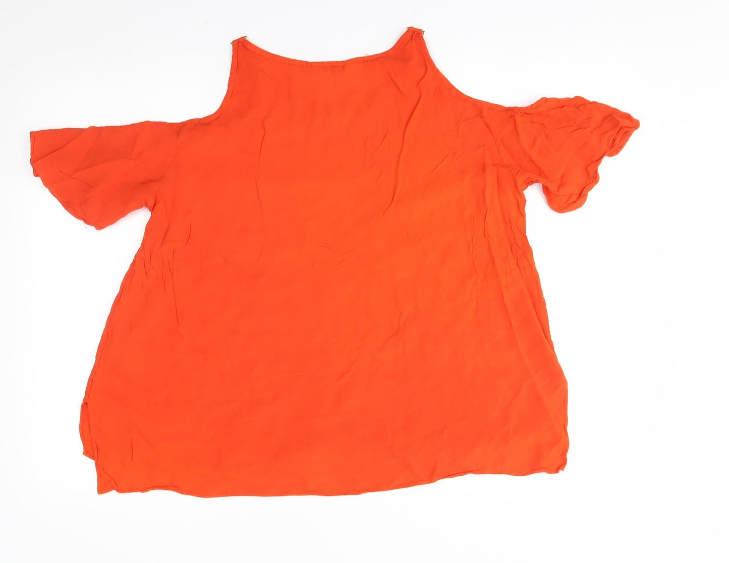 Peacocks Womens Orange   Basic Blouse Size 14  - open shoulders