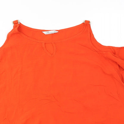Peacocks Womens Orange   Basic Blouse Size 14  - open shoulders