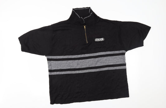 Newcastle United Mens Black Striped  Pullover Jumper Size L