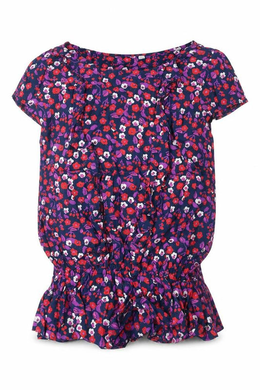 New Look Womens Purple Floral  Basic Blouse Size 14