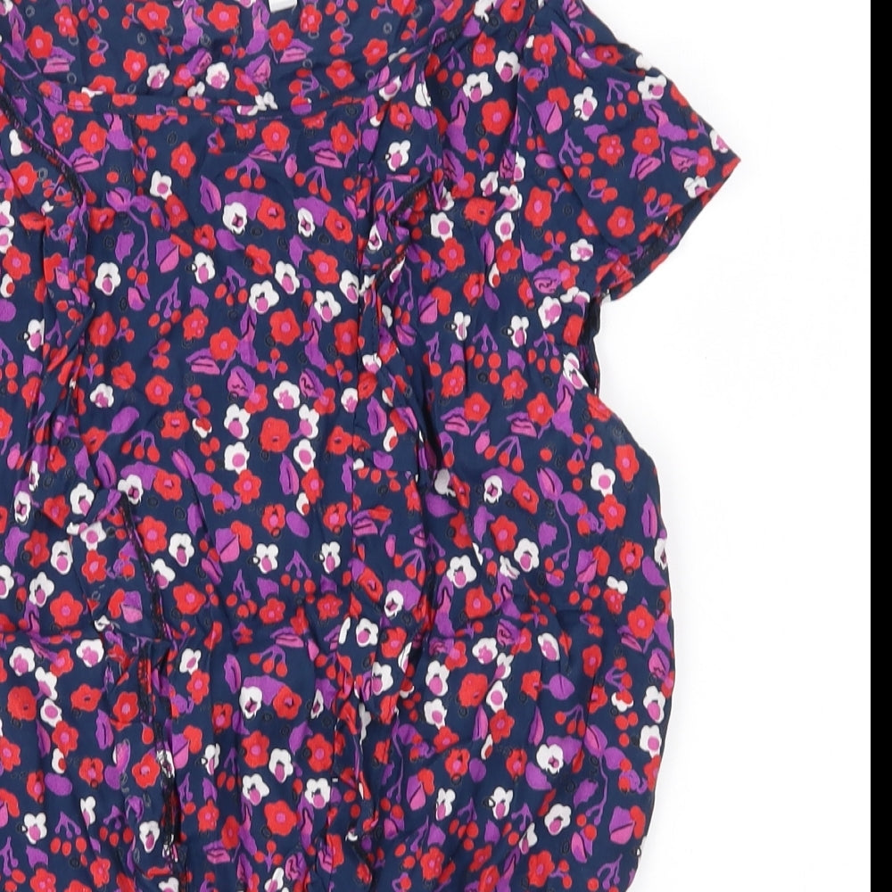 New Look Womens Purple Floral  Basic Blouse Size 14