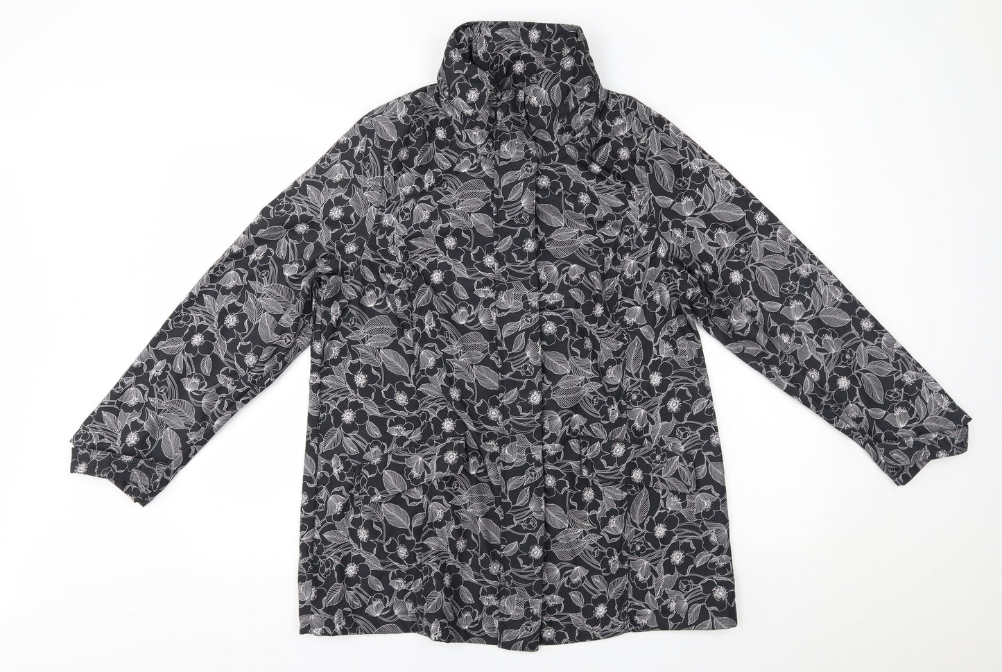 tigi Womens Grey Floral  Anorak Coat Size 10