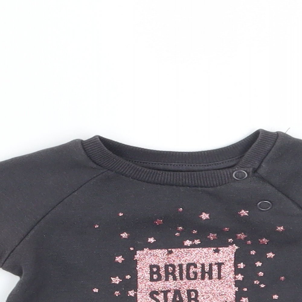 Primark Girls Grey   Pullover Jumper Size 0-3 Months  - bright star