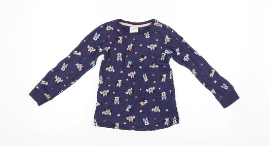 Disney Womens Purple Animal Print   Pyjama Top   - MINNIE MOUSE