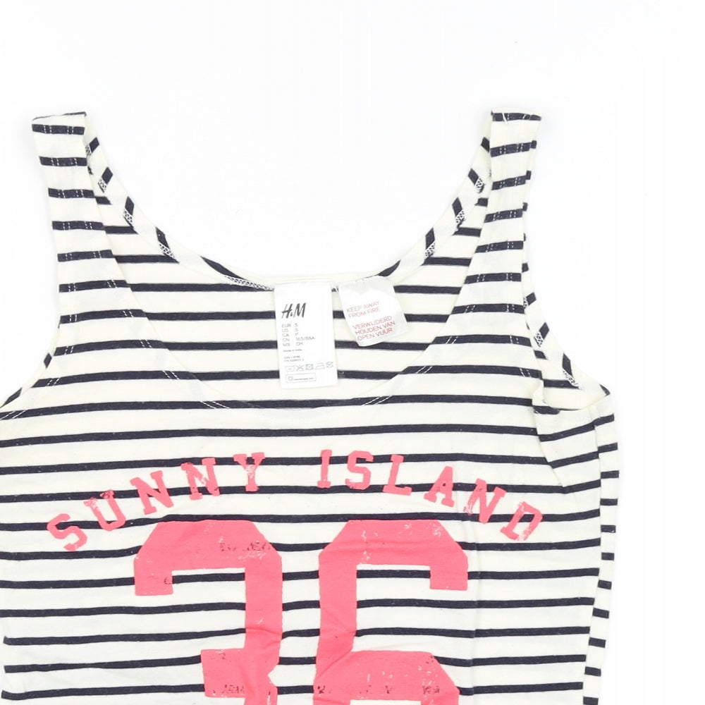 H&M Womens Multicoloured Striped  Basic Tank Size S