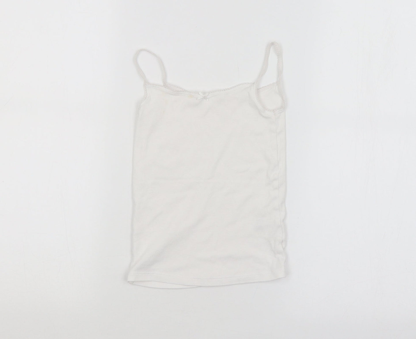 M&S Girls White   Basic Tank Size 5-6 Years