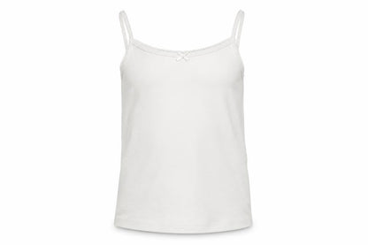 Front view of Marks & Spencer girls’ white basic tank, size 5-6, years