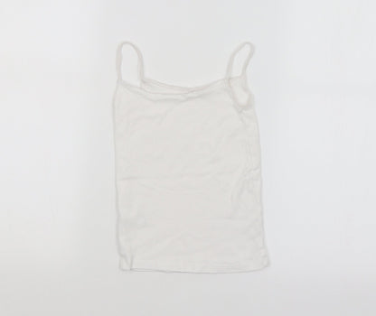 Back view of Marks & Spencer girls’ white basic tank, size 5-6, years