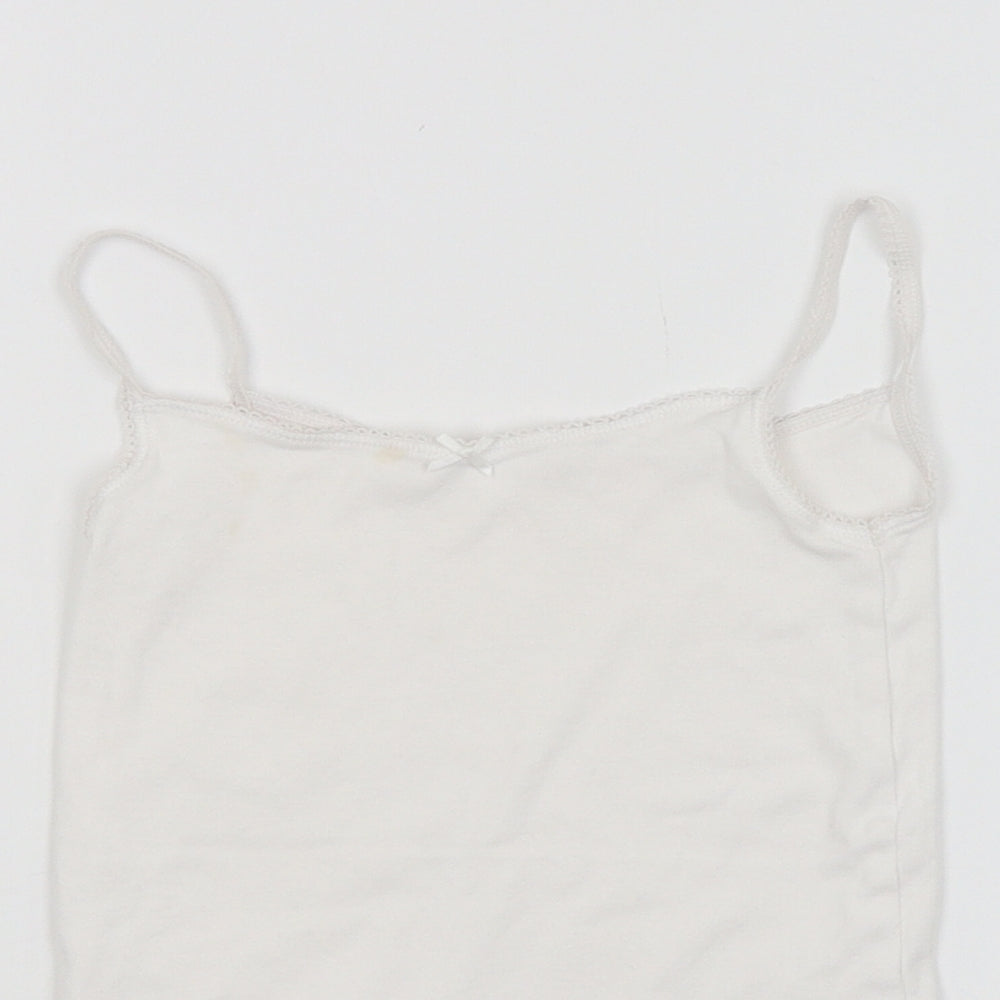 M&S Girls White   Basic Tank Size 5-6 Years