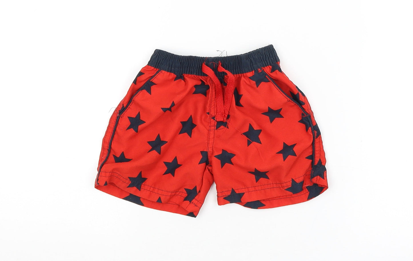 LITTLE REBEL Baby Red Geometric  Cropped Trousers Size 9-12 Months  - STAR PATTERN