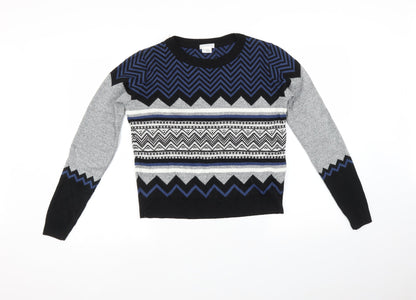Additional front view of Cooperative men’s multicoloured argyle/diamond jumper, size XS