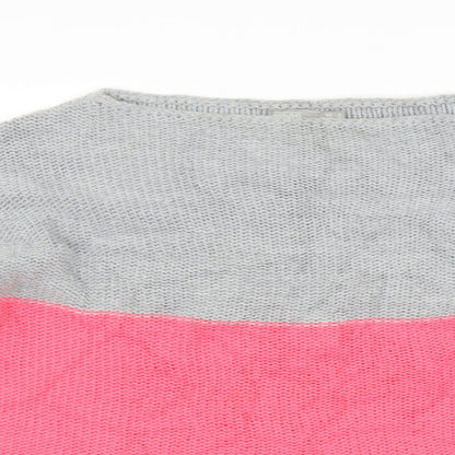 Close-up detail of ASOS women’s multicoloured striped jumper, size UK 4