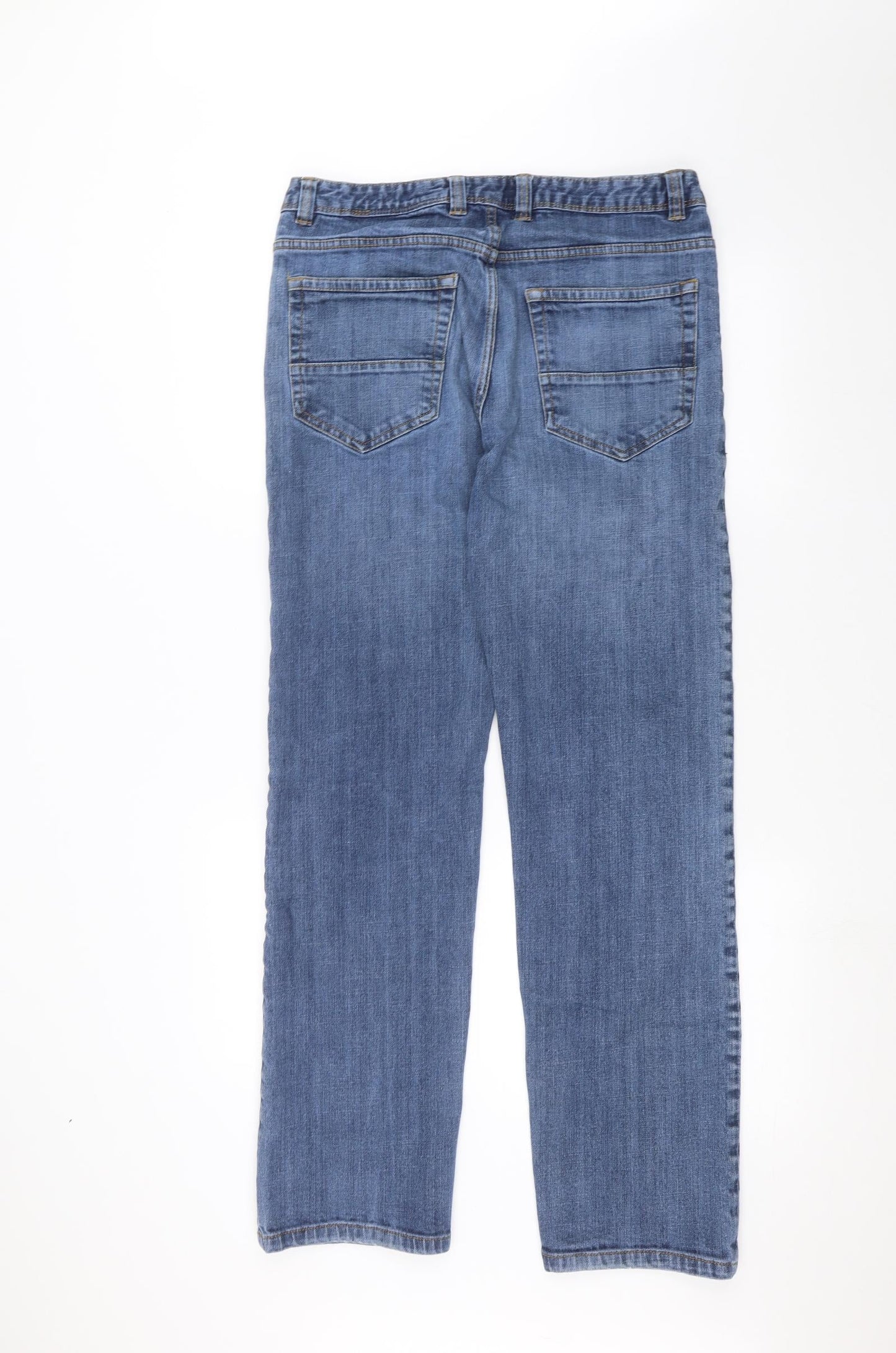 Peacocks Womens Blue  Denim Straight Jeans Size 32 in L30 in