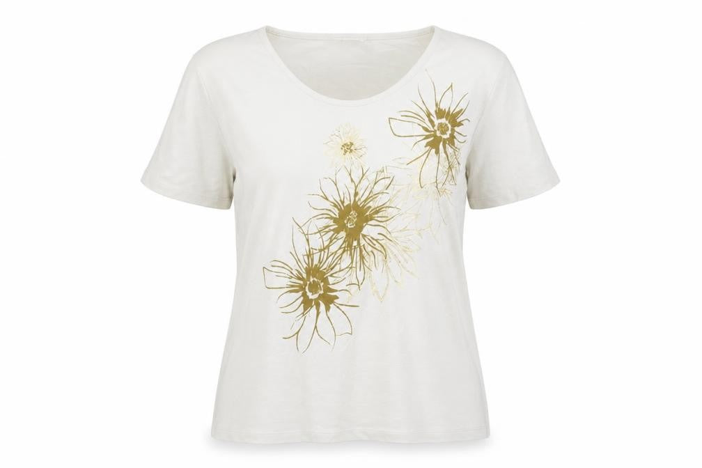 ELVI Womens White   Basic T-Shirt Size S