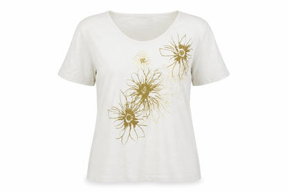 ELVI Womens White   Basic T-Shirt Size S