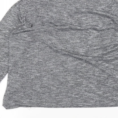 Brand and care label for Atmosphere women’s grey basic t-shirt, size UK 10