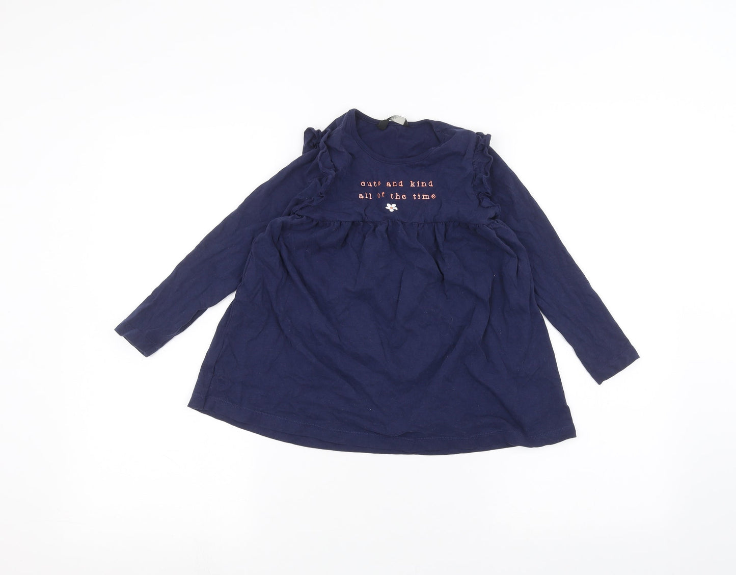 George Girls Blue   Basic T-Shirt Size 6-7 Years