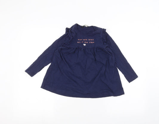 George Girls Blue   Basic T-Shirt Size 6-7 Years