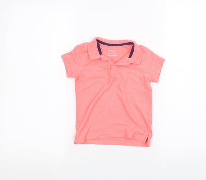 Additional front view of Primark Baby Orange Basic Polo, size 18-24, Months