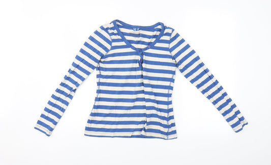 Seconda Womens Blue Striped  Pullover Jumper Size 14