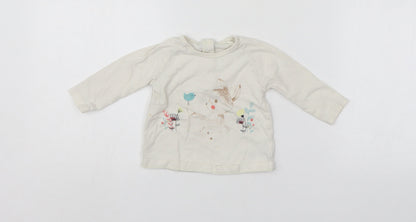 Additional front view of Pep&Co girls’ white jumper, size 3-6, months
